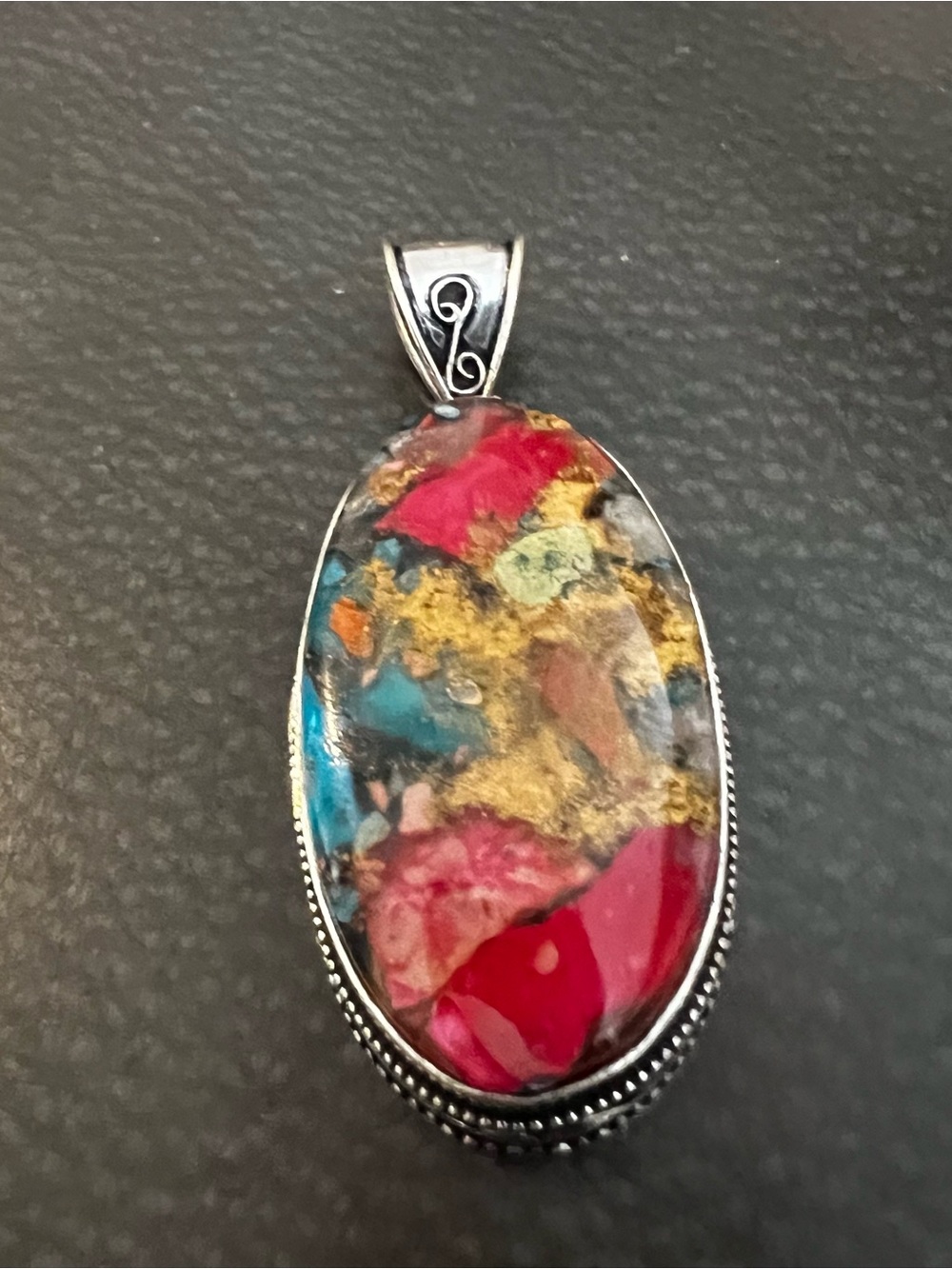 Multicolor Oval OYSTER TURQUOISE Necklace - Women's Jewelry 925